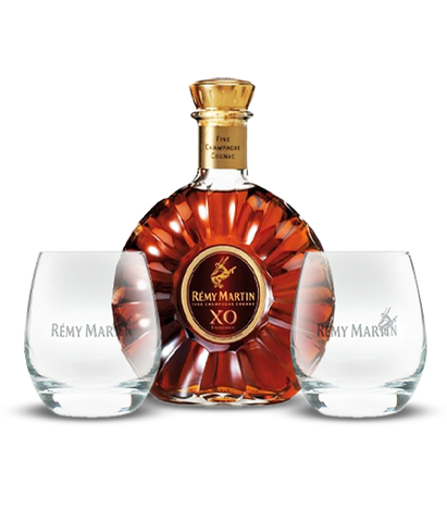 Rémy Martin XO com oferta de 2 copos vintage Rémy